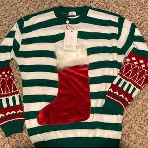Ugly Christmas sweater with stocking